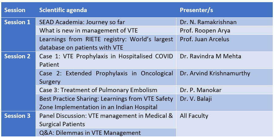 SEAD Academia VTE Workshops With ISCCM